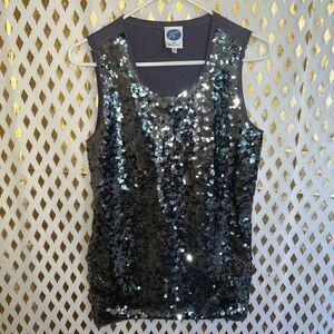 Sequined sweater vest Diane Gilman DG2 size M